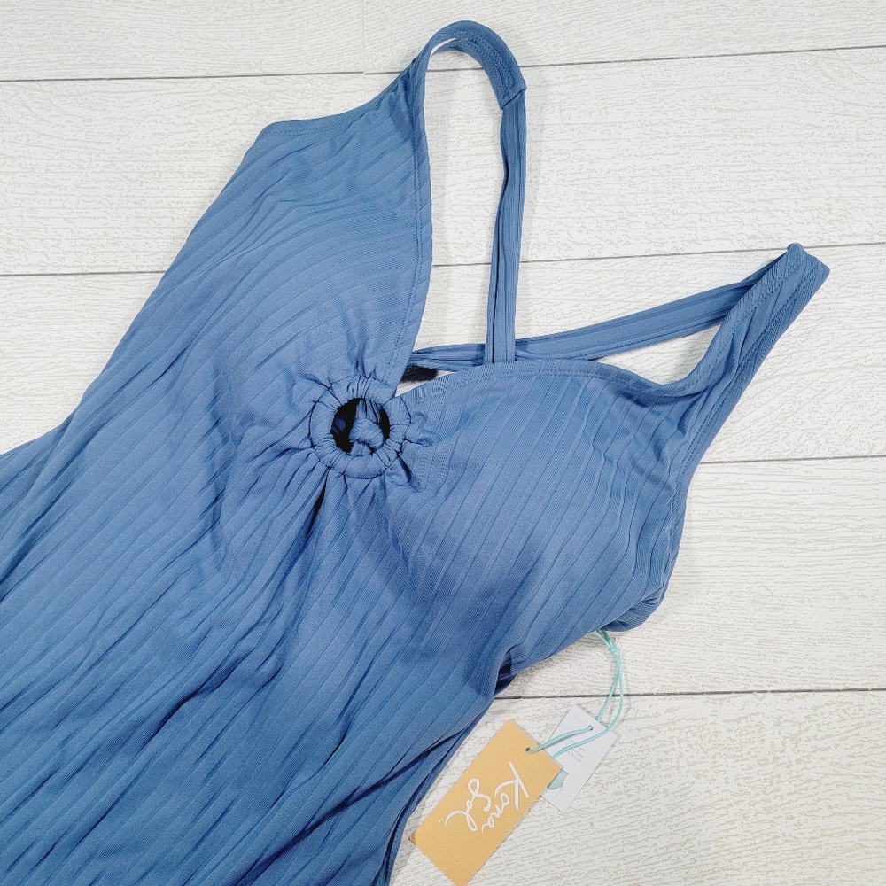 Kona Sol Wide Ribbed O Ring One-piece Swimsuit NWT